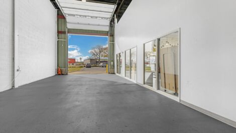 View of drive-up storage area at U-Stor-It self storage facility.