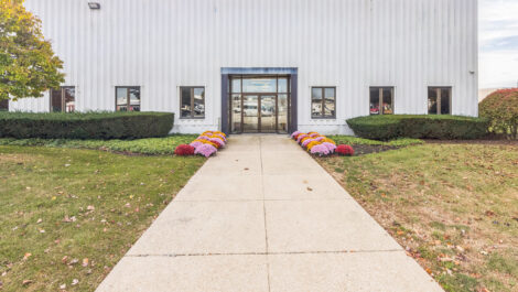 View of walkway at U-Stor-It self storage facility.