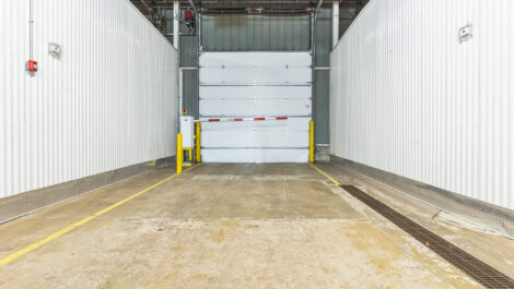 View of drive-up storage area at U-Stor-It self storage facility.