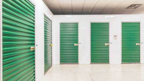 View of indoor storage units at U-Stor-It self storage facility.