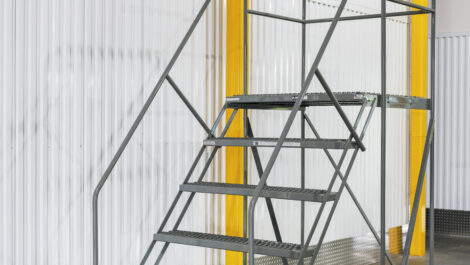 View of staircase at U-Stor-It self storage facility.