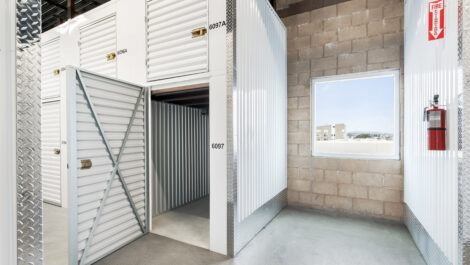 View of indoor storage units at U-Stor-It self storage facility.