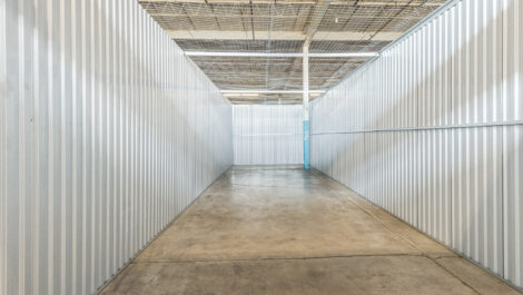 View of indoor storage units at U-Stor-It self storage facility.