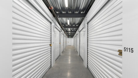 View of indoor storage units at U-Stor-It self storage facility.