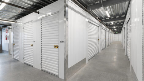 Interior of self storage facility.