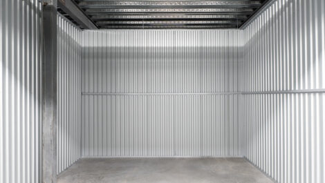 Interior view of indoor storage unit at U-Stor-It self storage facility.