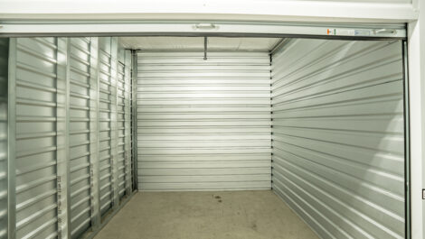 Interior of storage unit at U-Stor-It self storage facility.