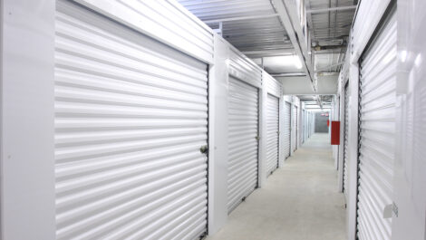 View of indoor storage units at U-Stor-It self storage facility.