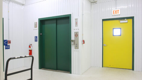 View of elevator at U-Stor-It self storage facility.