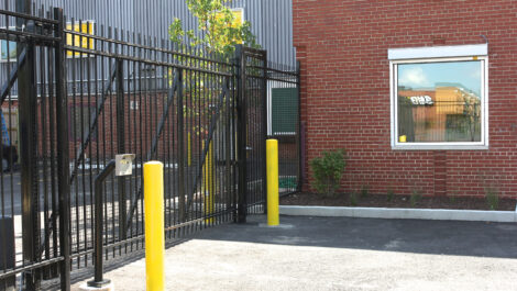 View of exterior gate at U-Stor-It self storage facility.