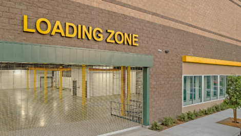 View of loading zone at U-Stor-It self storage facility.