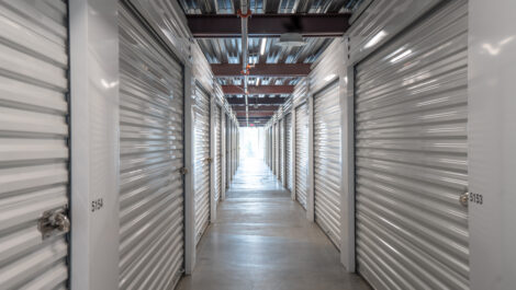 View of indoor storage units at U-Stor-It self storage facility.