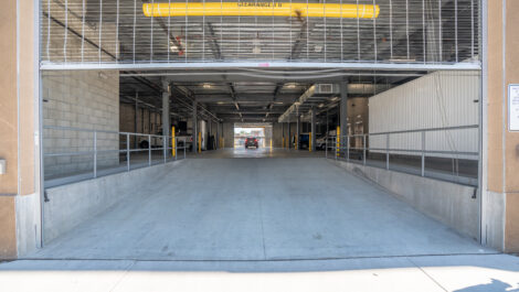 View of drive-up storage area at U-Stor-It self storage facility.