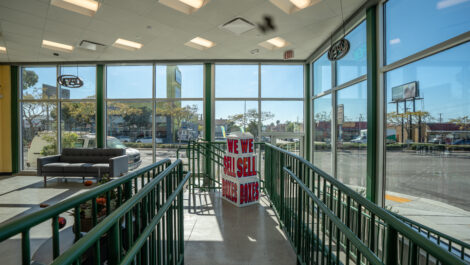 Interior of self storage facility, view of office.