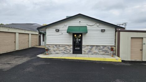 Exterior view of office at U-Stor-It self storage facility.