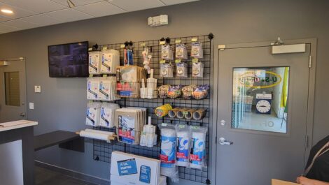 View of Storage supplies at U-Stor-It self storage facility.