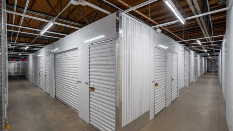 Interior of self storage facility, view of office.