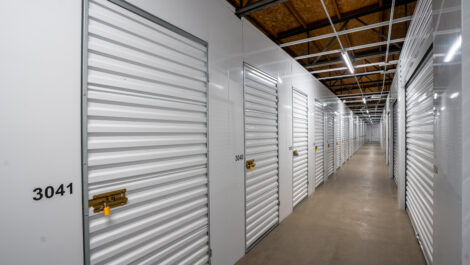 Interior of self storage facility, view of office.