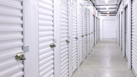 View of indoor storage units at U-Stor-It self storage facility.