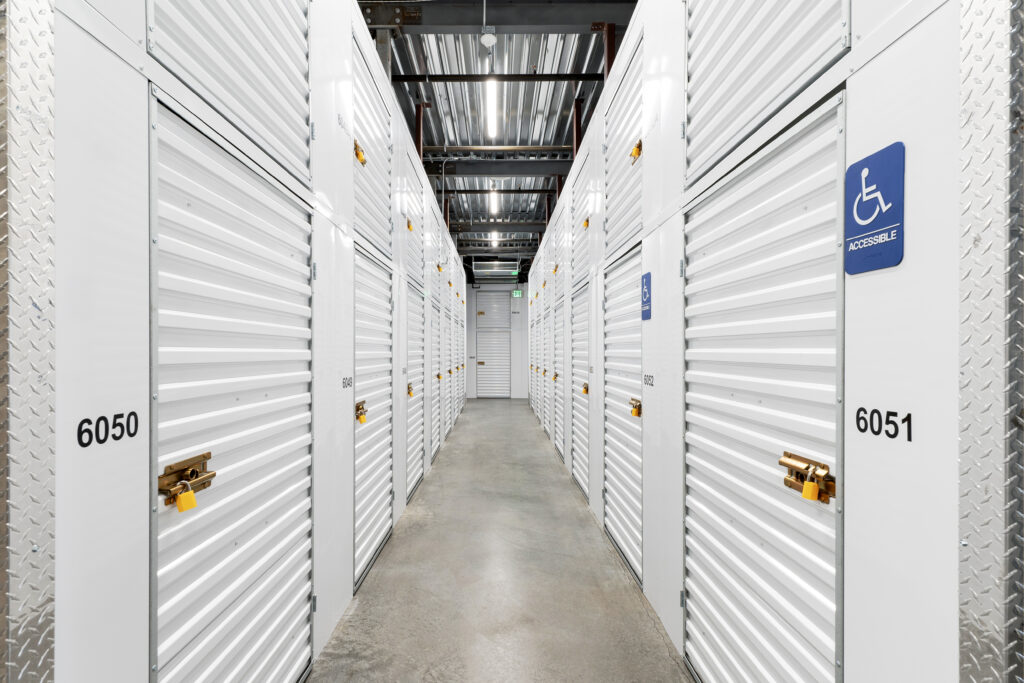 Storage units in hallway